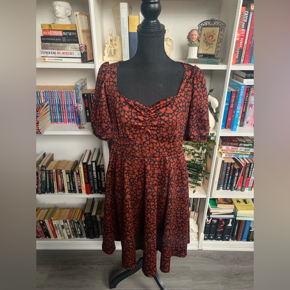 Torrid Heart Puff Sleeved Swing Dress - NWT!